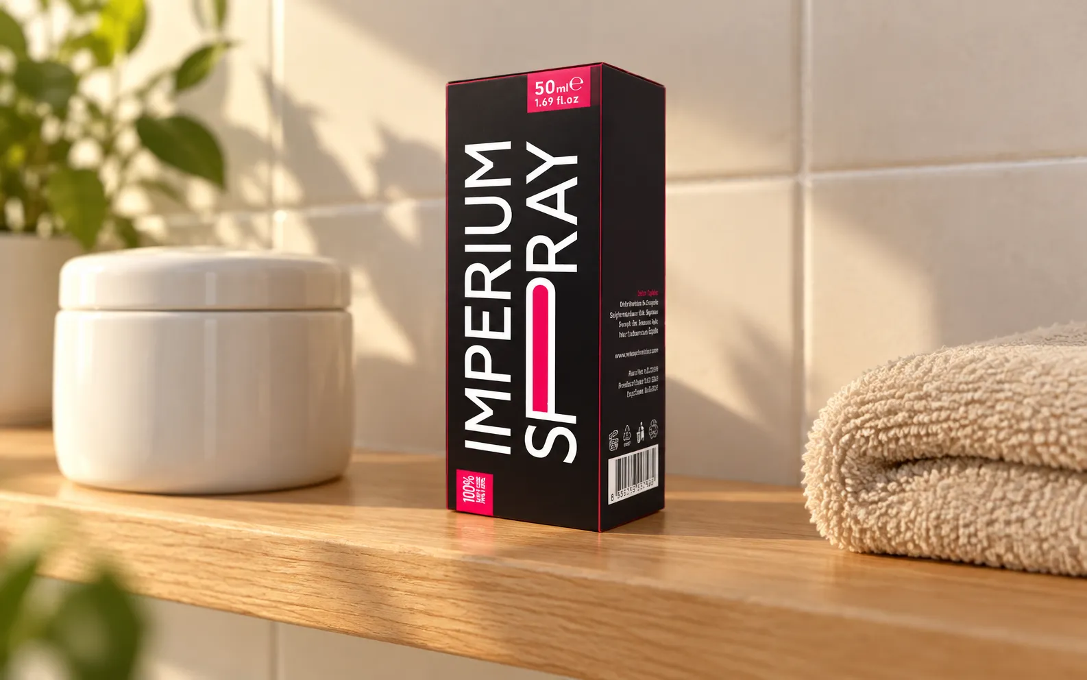 Imperium Spray — Verpackung im Alltag