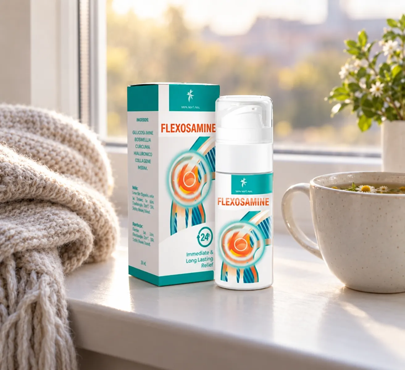 Flexosamine Gel — Verpackung im Alltag