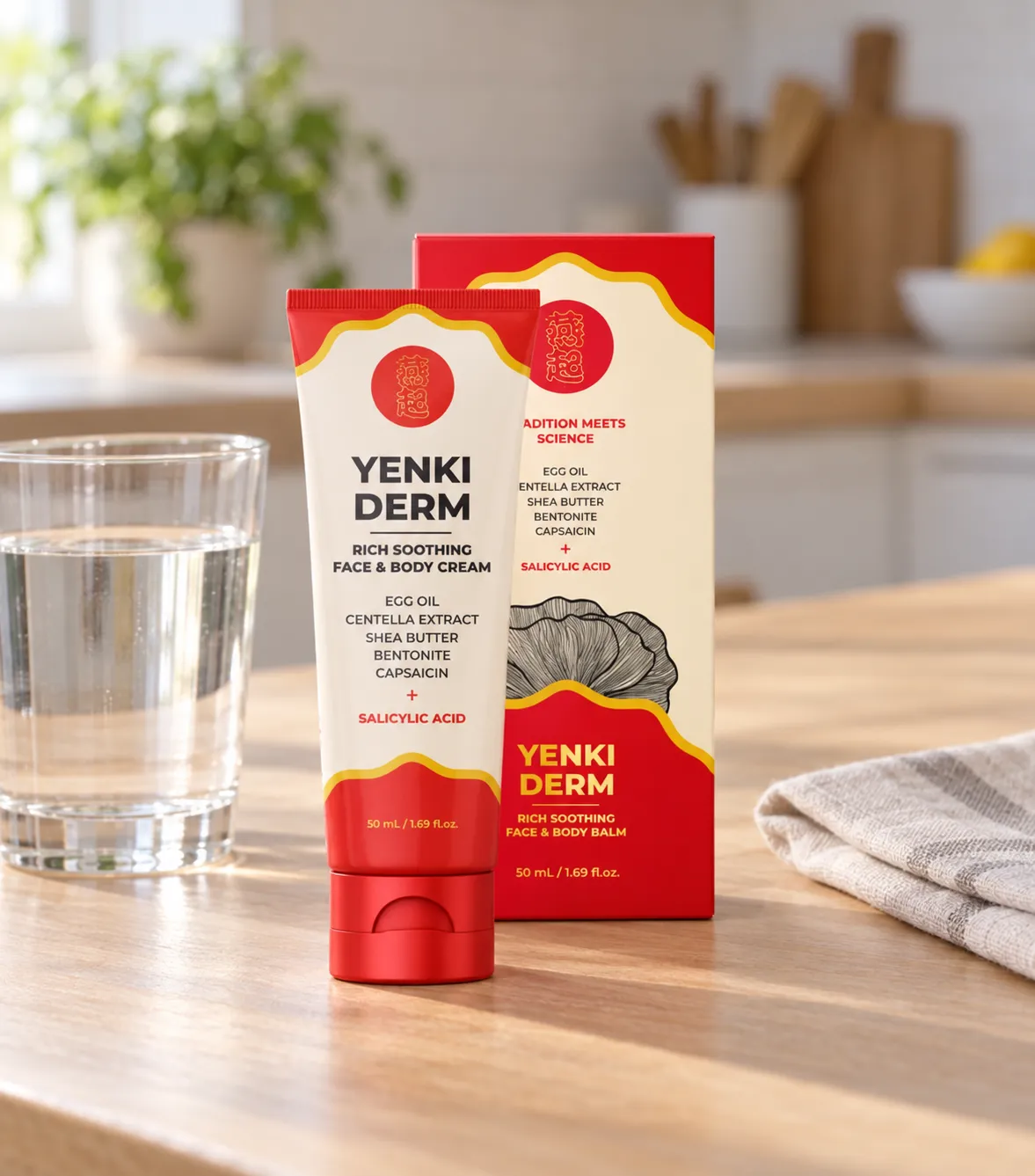 Yenki Derm — Verpackung im Alltag