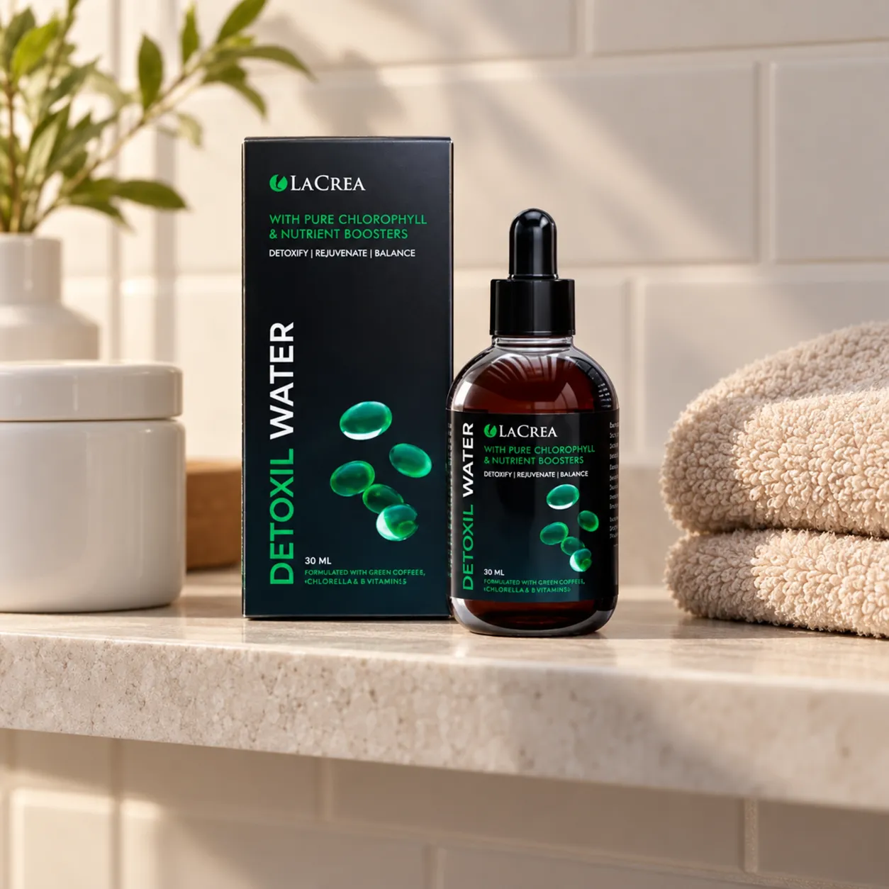 Detoxil water — Verpackung im Alltag