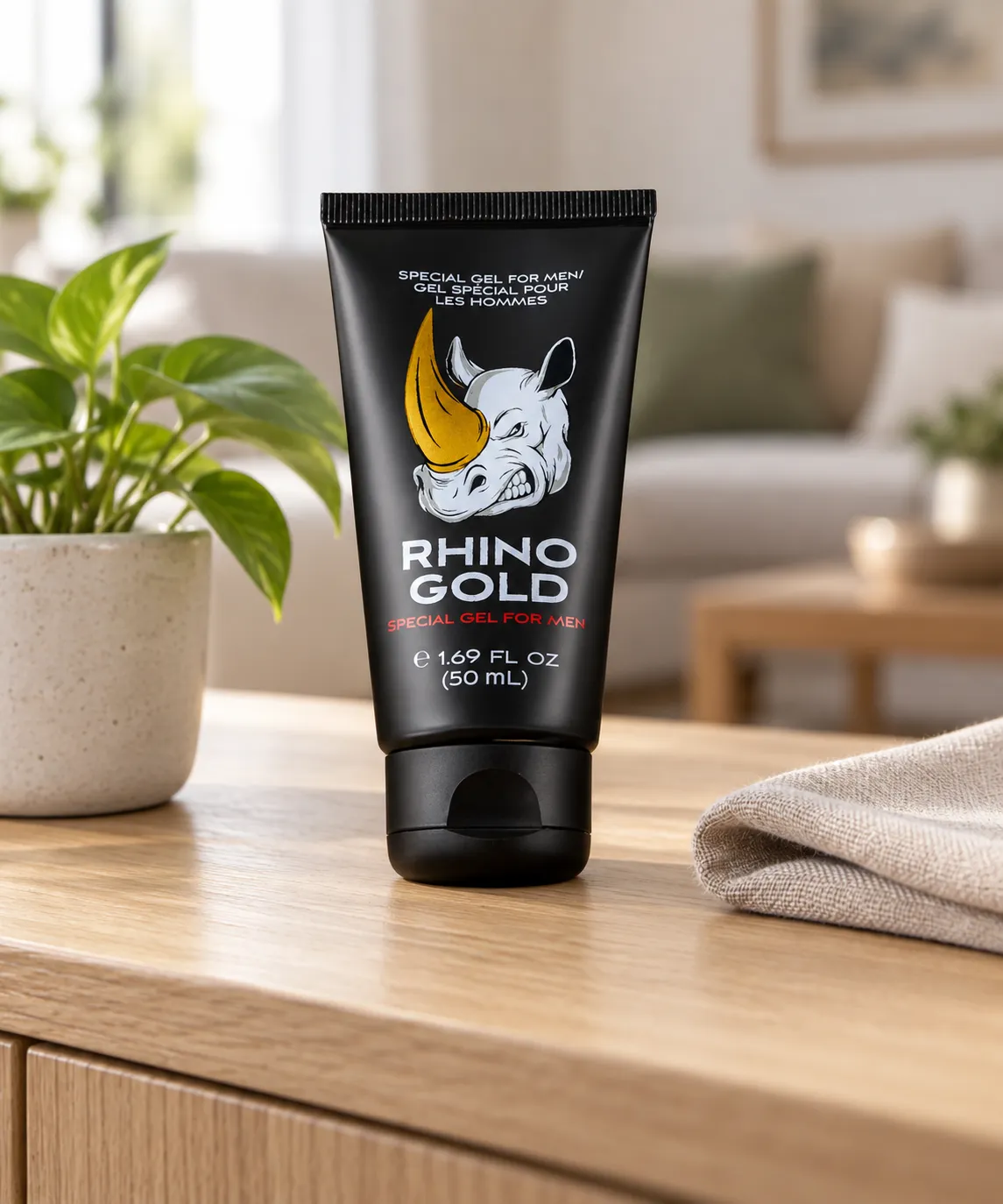 Rhino Gold Gel — Verpackung im Alltag